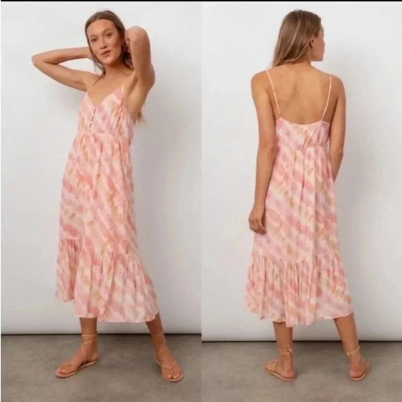 Rails Delilah Midi Dress in Sunset Tie Dye Size S - Picture 1 of 11